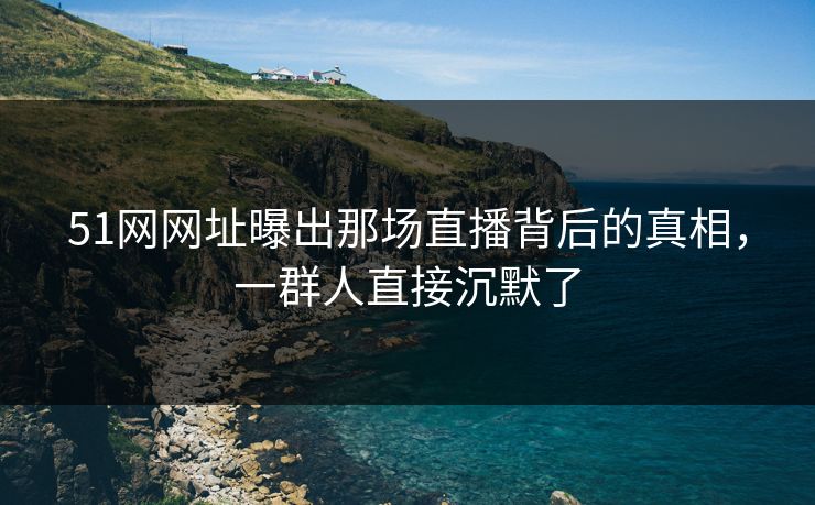 51网网址曝出那场直播背后的真相，一群人直接沉默了